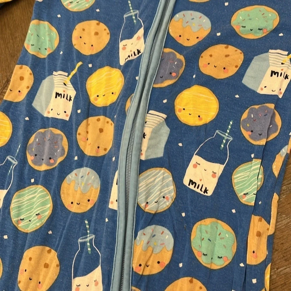 Little Sleepies Blue Milk and Cookies Kids One Piece 2 T